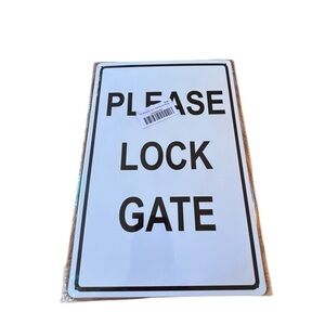 Please Lock Gate Printed Tin Metal Sign 12X8” Pools Homes Apartments Stores